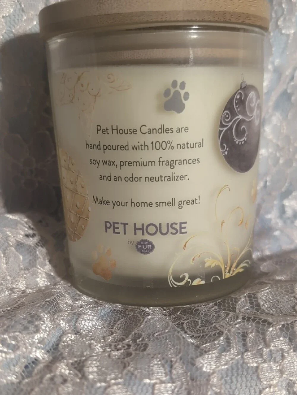 Pet House Candle - Silver & Gold Soy Candle
